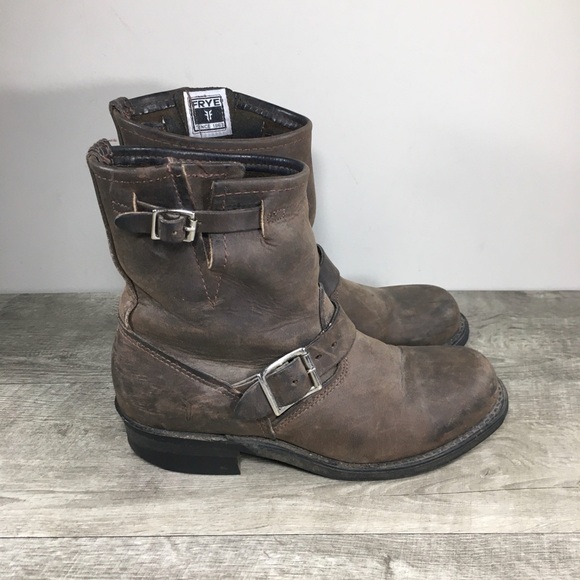 Frye 77400 Moto Engineer Harness Riding Motorcycle Leather Womens Boots Size 7.5
